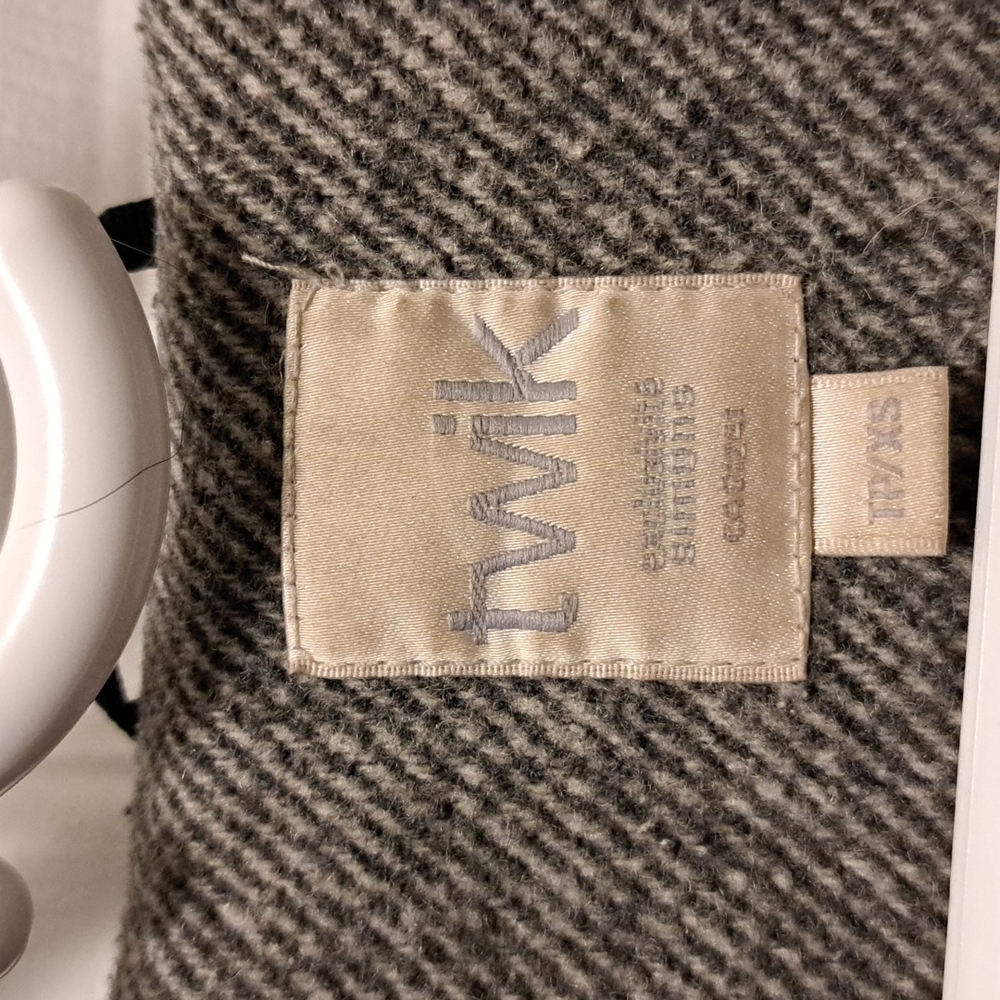 twik Gray Hooded Belted Wool-Blend Coat - Picture 3 of 4